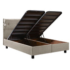 Κρεβάτι με Κεφαλάρι και Αποθηκευτικό Χώρο Hauz Pandora 180X200 Keten 05 Beige